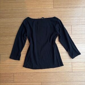 Vintage 90s Banana Republic black 3/4 sleeve boatneck top
